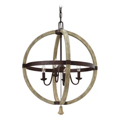 Middlefield 24-Inch Wide Orb Chandelier in Iron Rust & Weathered Ash by Fredrick Ramond