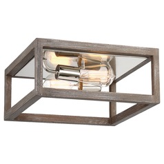 Bliss Driftwood & Polished Nickel Flush Mount by Nuvo Lighting