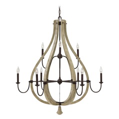 Middlefield 41-Inch Wide Chandelier in Iron Rust & Weathered Ash by Fredrick Ramond