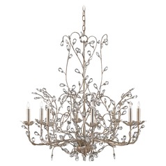 Crystal Bud 33-Inch Chandelier in Silver Granello by Currey & Company
