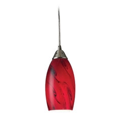 Modern Mini-Pendant Light with Art Glass