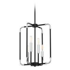Percy 14-Inch Chandelier in Chrome & Black by Eurofase Lighting