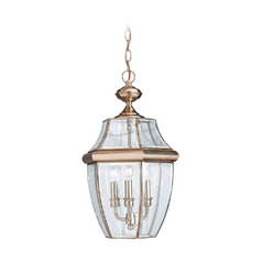 Lancaster Outdoor Hanging Light in Polished Brass by Generation Lighting