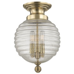 Coolidge 3-Light Flush Mount in Aged Brass by Hudson Valley Lighting