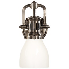 E.F. Chapman Yoke Suspended Sconce in Nickel & White by Visual Comfort Signature