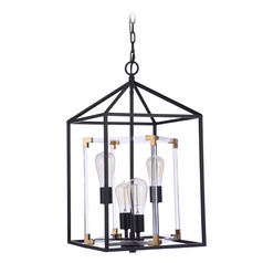 Aaron Flat Black & Satin Brass Pendant by Craftmade Lighting