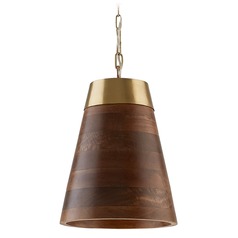 Dodd 10-Inch Wood Pendant in Brass by Capital Lighting