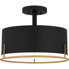 Chalfont Semi-Flush Mount in Matte Black by Quoizel Lighting