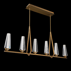 Devotion 6-Light LED Linear Pendant in Aged Brass by Schonbek Beyond