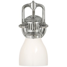 E.F. Chapman Yoke Suspended Sconce in Nickel & White by Visual Comfort Signature