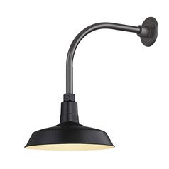 Black Gooseneck Barn Light with 12-Inch Shade