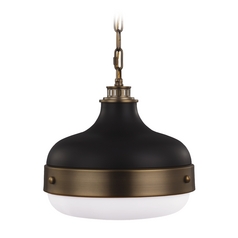 Cadence Dark Antique Brass & Matte Black Pendant by Generation Lighting
