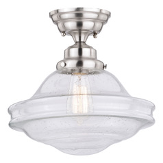 Vaxcel Lighting Huntley Satin Nickel Semi-Flushmount Light