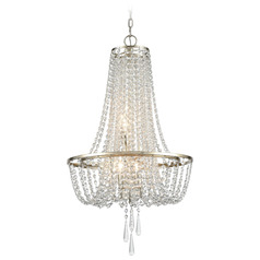 Crystorama Lighting Arcadia Antique Silver Crystal Chandelier