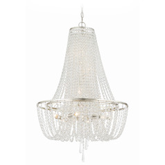 Crystorama Lighting Arcadia Antique Silver Crystal Chandelier