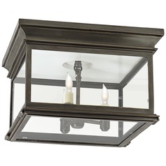 E.F. Chapman Club Large Flush Mount in Bronze by Visual Comfort Signature