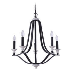 Esme Flat Black & Matte White Chandelier by Craftmade Lighting