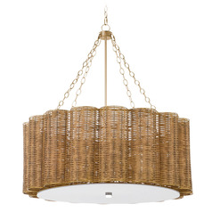 Cyan Design Bombora Natural Cane and Antique Brass Chandelier