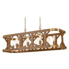 Elk Lighting Structure Satin Brass, Medium Oak Island Light