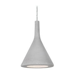 Besa Lighting Gala Satin Nickel LED Pendant with Grey Concrete Shade