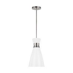 ED Ellen-DeGeneres Heath Polished Nickel & Matte White Pendant by Visual Comfort Studio