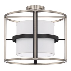 Tux 16-Inch Semi-Flush Mount in Brushed Nickel & Matte Black by Capital Lighting
