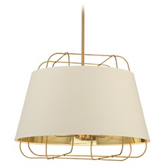 Tura Brass & White Pendant by Eurofase Lighting