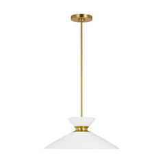 ED Ellen-DeGeneres Heath 18.50-Inch Burnished Brass & Matte White Pendant by Visual Comfort Studio