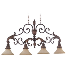 Madeleine Corsican Gold Linear LIght with Bell Shade by Quorum Lighting