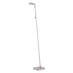 George's Reading Room LED Floor Lamp in Bushed Nickel by George Kovacs
