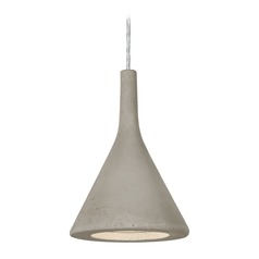 Besa Lighting Gala Satin Nickel LED Pendant with Tan Concrete Shade