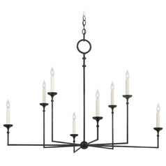 Chapman & Myers Rowen Chandelier in Aged Iron by Visual Comfort Signature