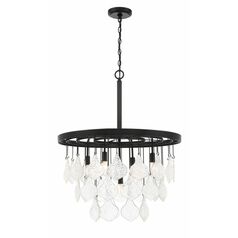 Vesi 26-Inch Crystal Pendant in Flat Black by Craftmade Lighting