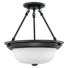 13-Inch Mahogany Bronze Semi-Flush Mount by Nuvo Lighting
