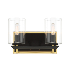 Sable Point 2-Light Vanity Light in Sand Coal & Gold by Metropolitan