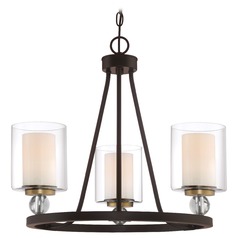 Studio Painted Bronze with Natural Brushed Brass Chandelier by Minka Lavery