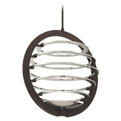 Ombra Dark Bronze & Polished Nickel LED Pendant by Eurofase Lighting