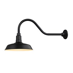 Black Gooseneck Barn Light with 12-Inch Shade