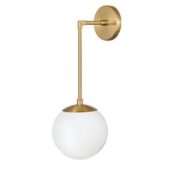 Warby 21.75-Inch Adjustable Sconce in Heritage Brass with Opal Glass by Hinkley Lighting
