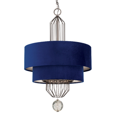 Grandeur 8-Light Velvet Pendant in Antique Nickel by Metropolitan