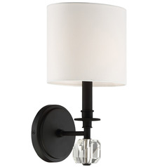 Crystorama Lighting Chimes Black Forged Sconce