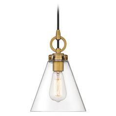 Harper Rubbed Brass Mini Pendant by Z-Lite
