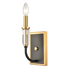 Elk Lighting Glendon Matte Black, Burnished Brass Sconce