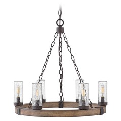Sawyer 12V Outdoor Chandelier in Sequoia & Rust by Hinkley Lighting