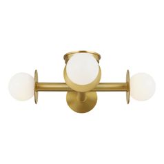 Kelly Wearstler Nodes 18-Inch Burnished Brass Semi-Flush Mount by Visual Comfort Studio