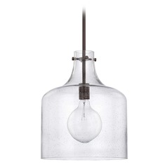 Crawford 11.75-Inch Seeded Glass Pendant in Bronze by HomePlace by Capital Lighting