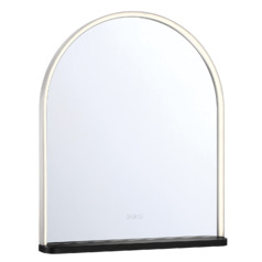 Serin 36-Inch 3CCT LED Mirror with Shelf in Nickel & Black by Eurofase