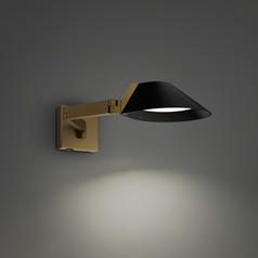 Modern Forms Pavilion Black & Aged Brass LED Swing Arm Lamp