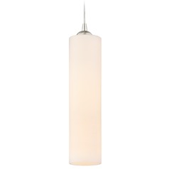White Glass Mini-Pendant Satin Nickel