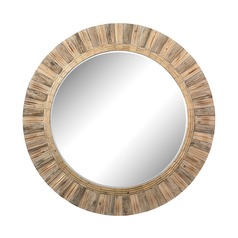 Oversized Round Wicker Mirror